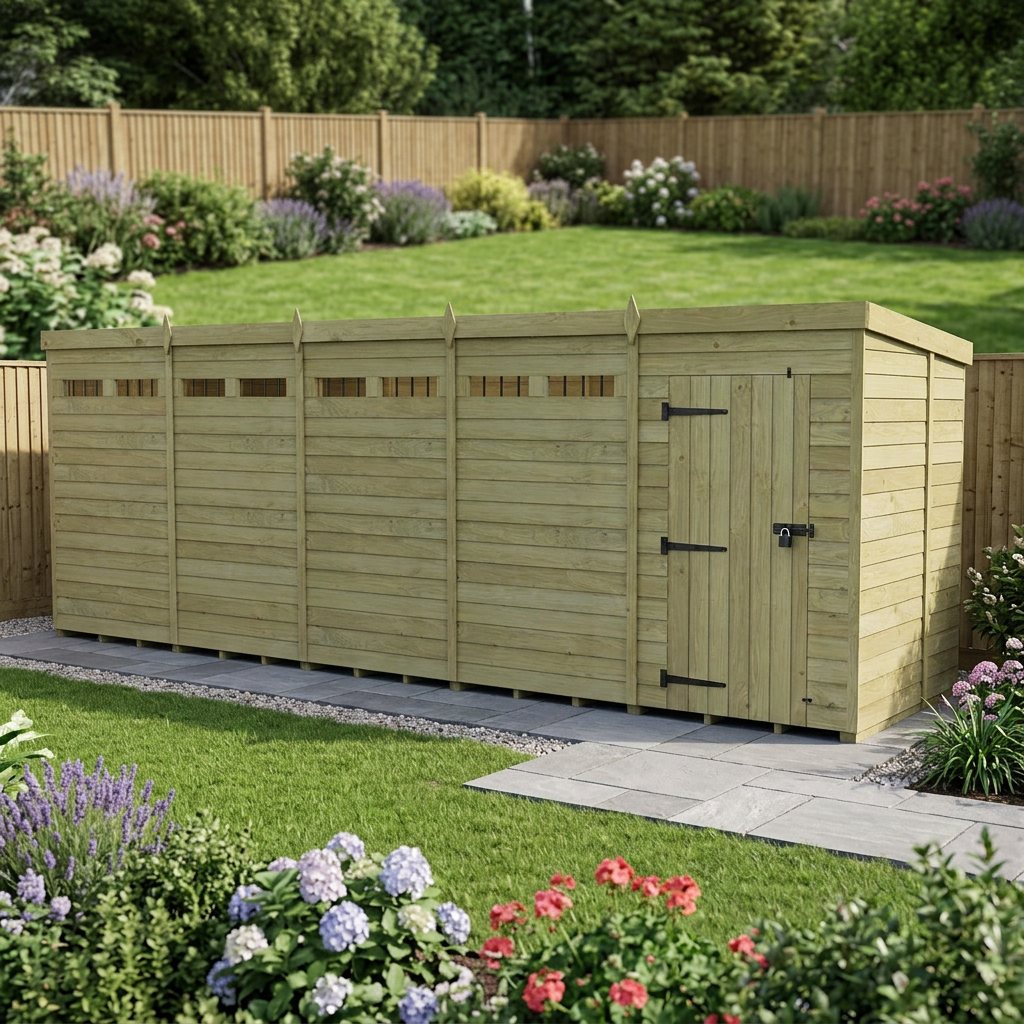20 x 6  Security Pent Shed - view 3
