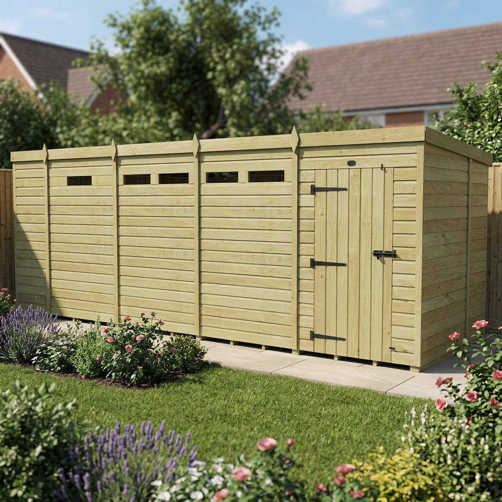 17 x 7 Security Pent Shed - view 4