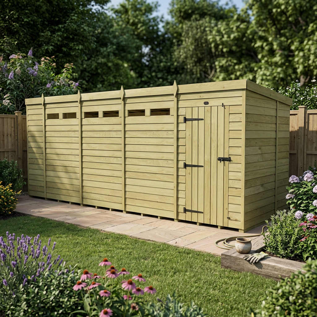 18 x 7 Security Pent Shed - view 4