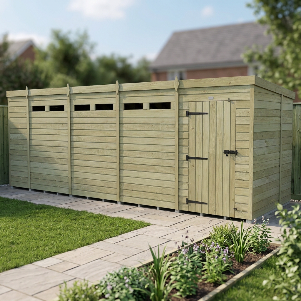 19 x 6  Security Pent Shed - view 3