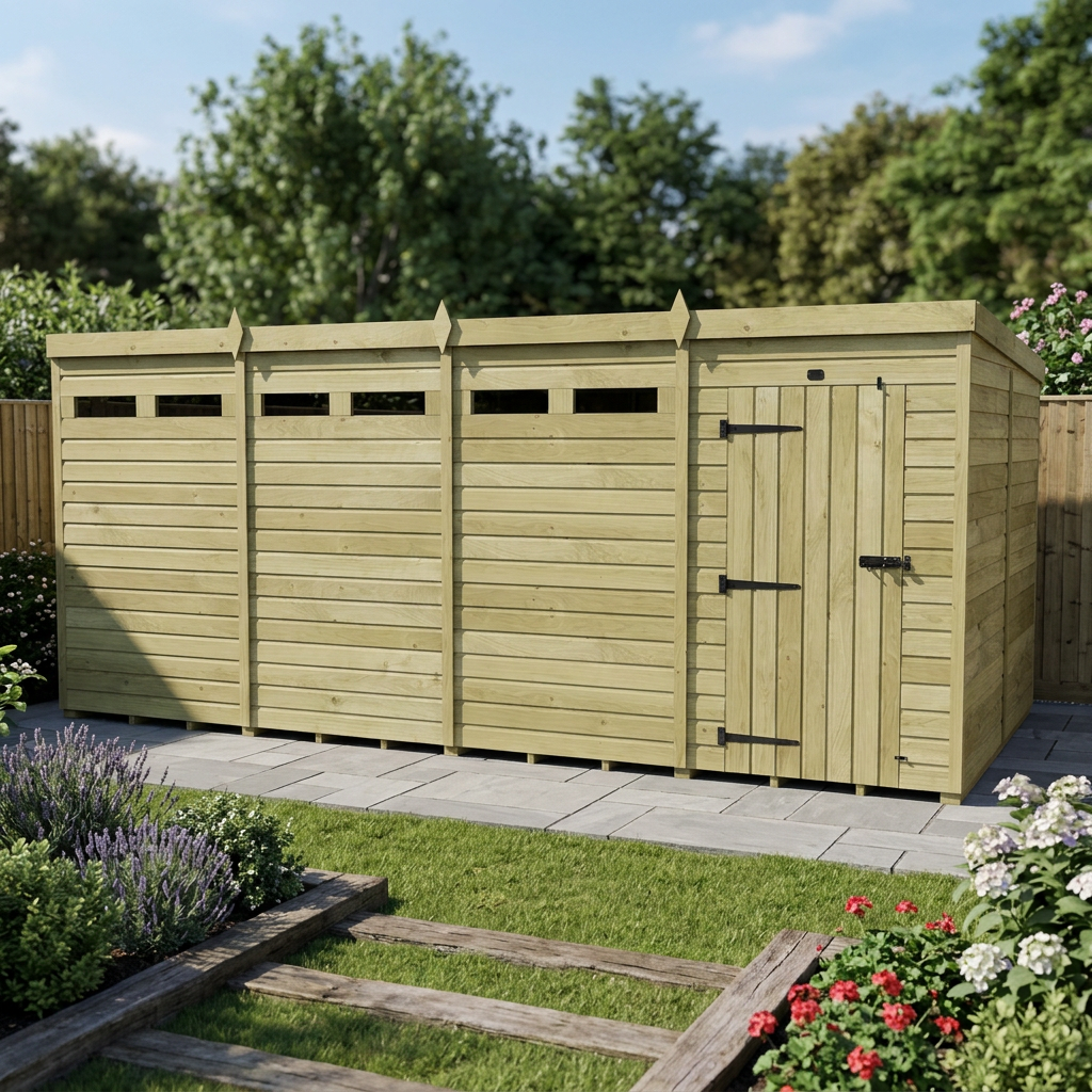 16 x 8 Security Pent Shed - view 3
