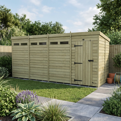 19 x 7 Security Pent Shed - view 3