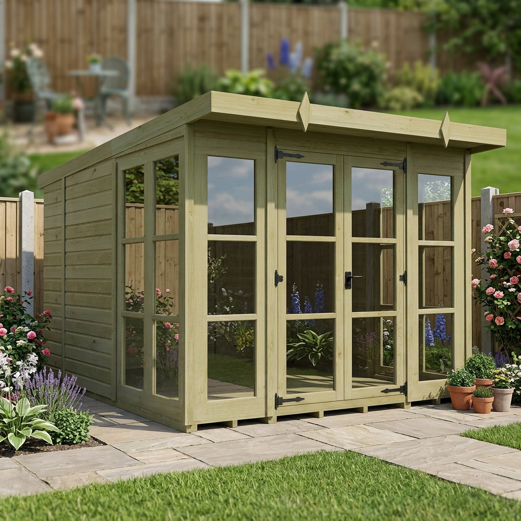 8 x 10 Georgian Window Pent Summer House - view 5