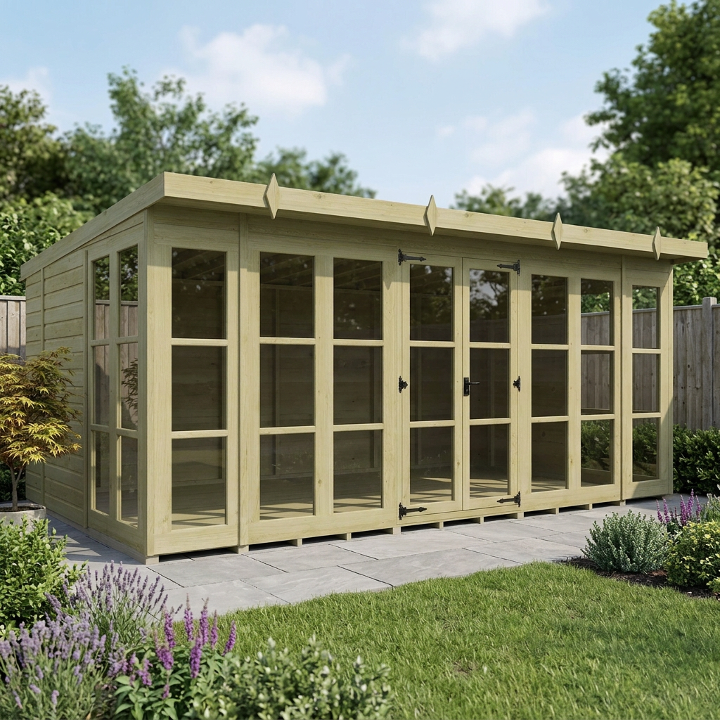 16 x 10 Georgian Window Pent Summer House - view 4