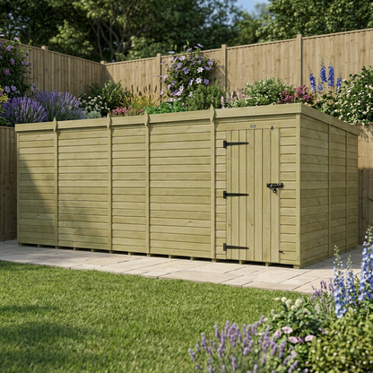 19 x 10 Pent Shed (Single Door, No Windows) - view 3