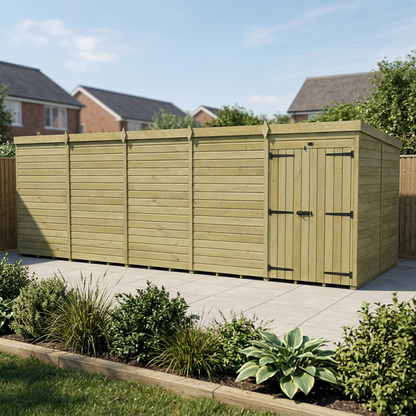 20 x 7 Pent Shed (Double Door, No Windows) - view 5