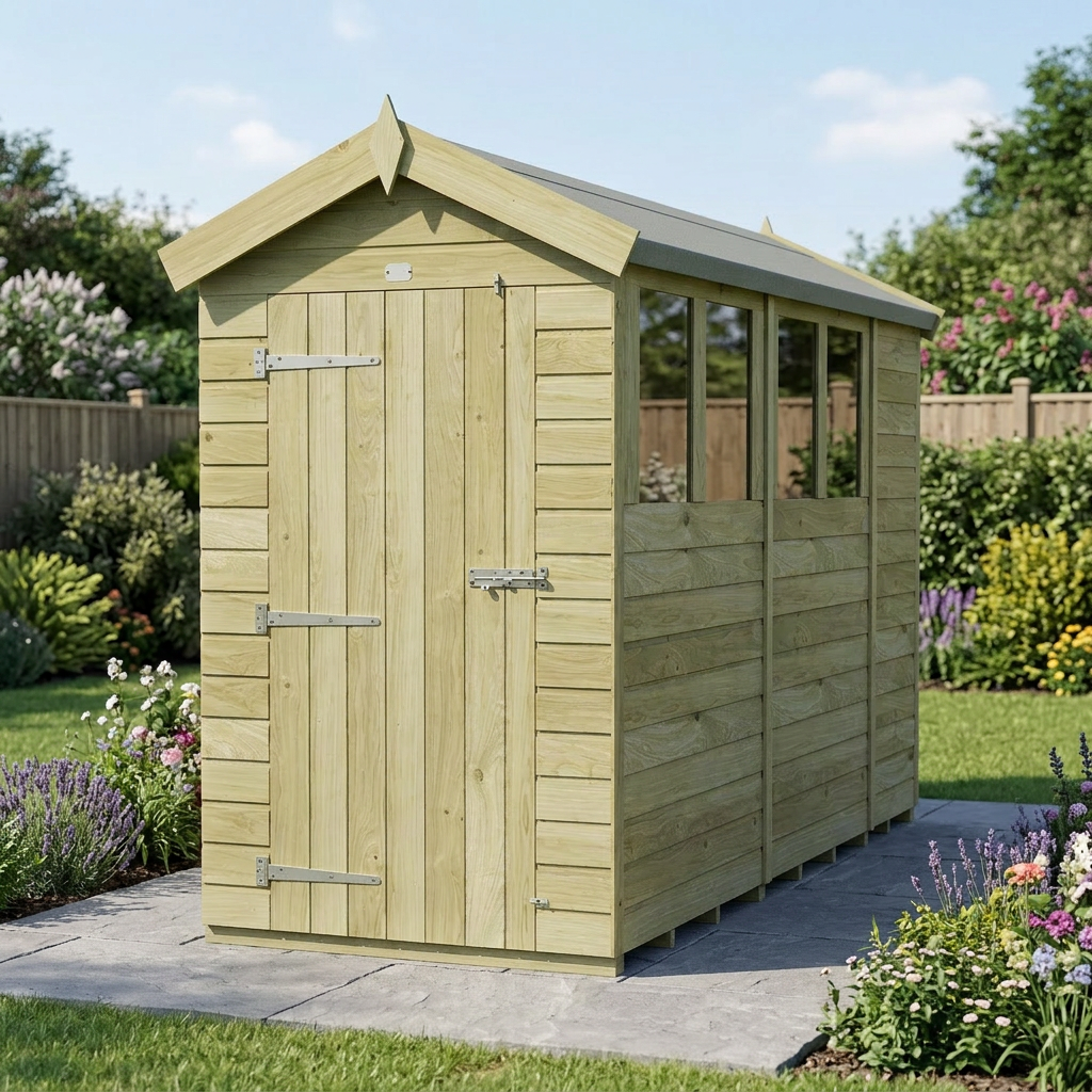 4 x 10 Apex Shed (Single Door, With Windows) - view 5