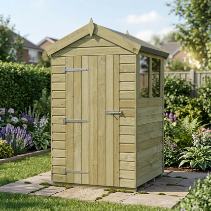 4 x 4 Apex Shed (Single Door, With Windows) - view 5