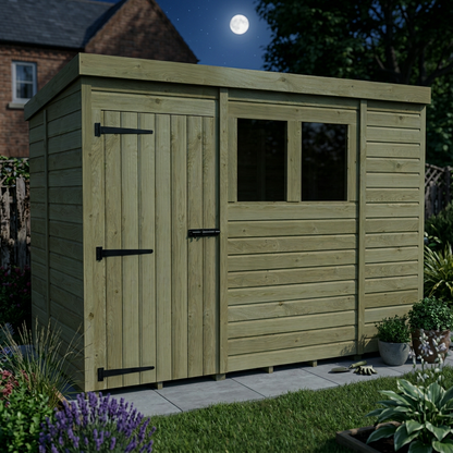 9 x 5 Pent Shed (Single Door, With Windows) - view 3