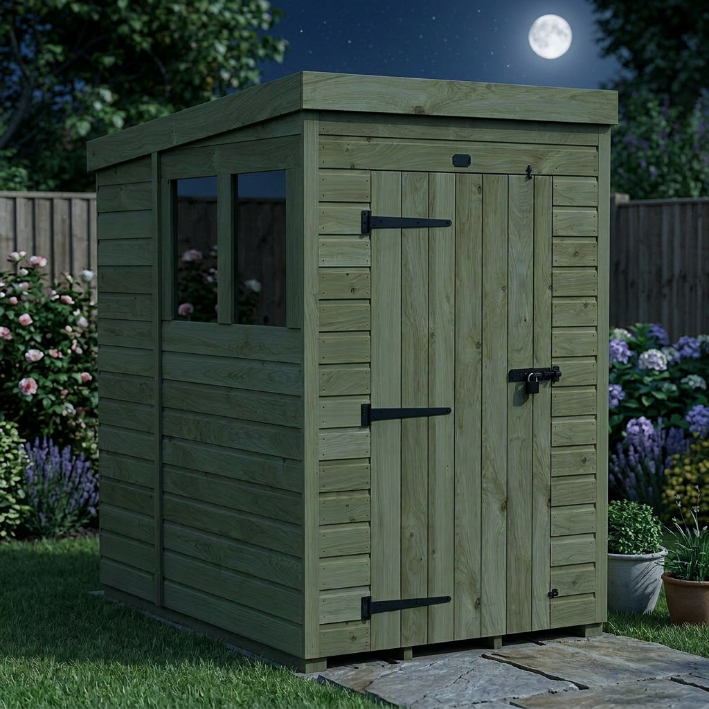 4 x 6 Pent Shed (Single Door, With Windows) - view 5