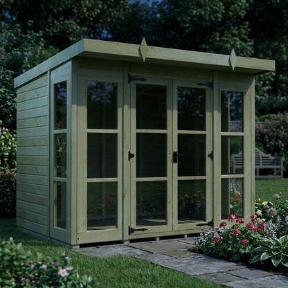 8 x 6 Georgian Window Pent Summer House - view 4