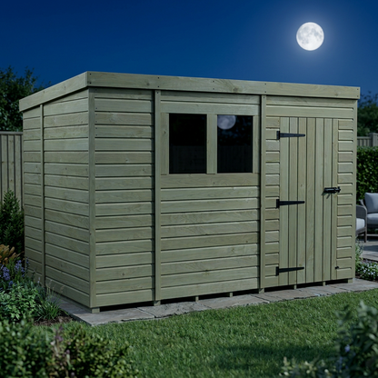 10 x 6 Pent Shed (Single Door, With Windows) - view 6