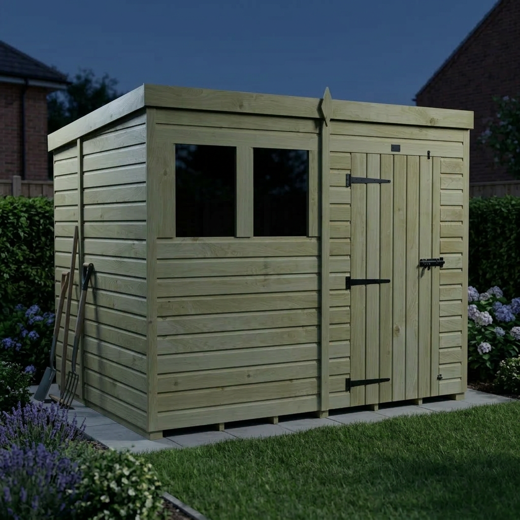 6 x 8 Pent Shed (Single Door, With Windows) - view 5