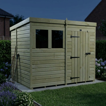 6 x 8 Pent Shed (Single Door, With Windows) - view 5