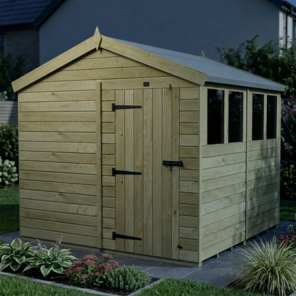 8 x 8 Apex Shed (Single Door, With Windows) - view 3