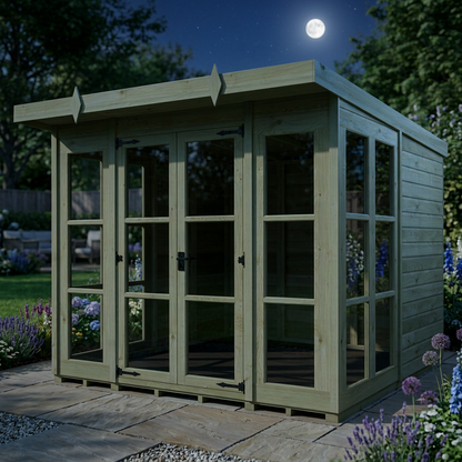 8 x 8 Georgian Window Pent Summer House - view 6