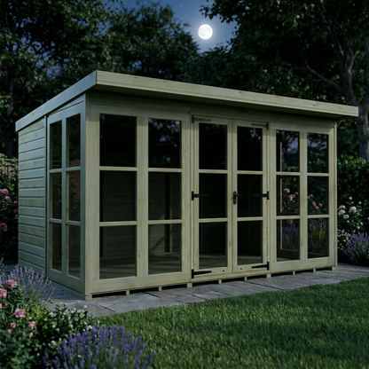 12 x 8 Georgian Window Pent Summer House - view 6