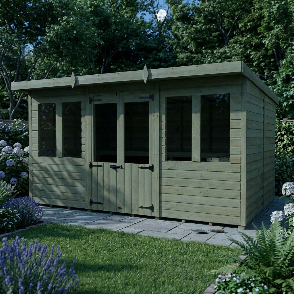 12 x 8 Pent Summer House - view 6