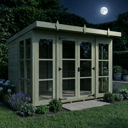 16 x 8 Georgian Window Pent Summer House - view 6