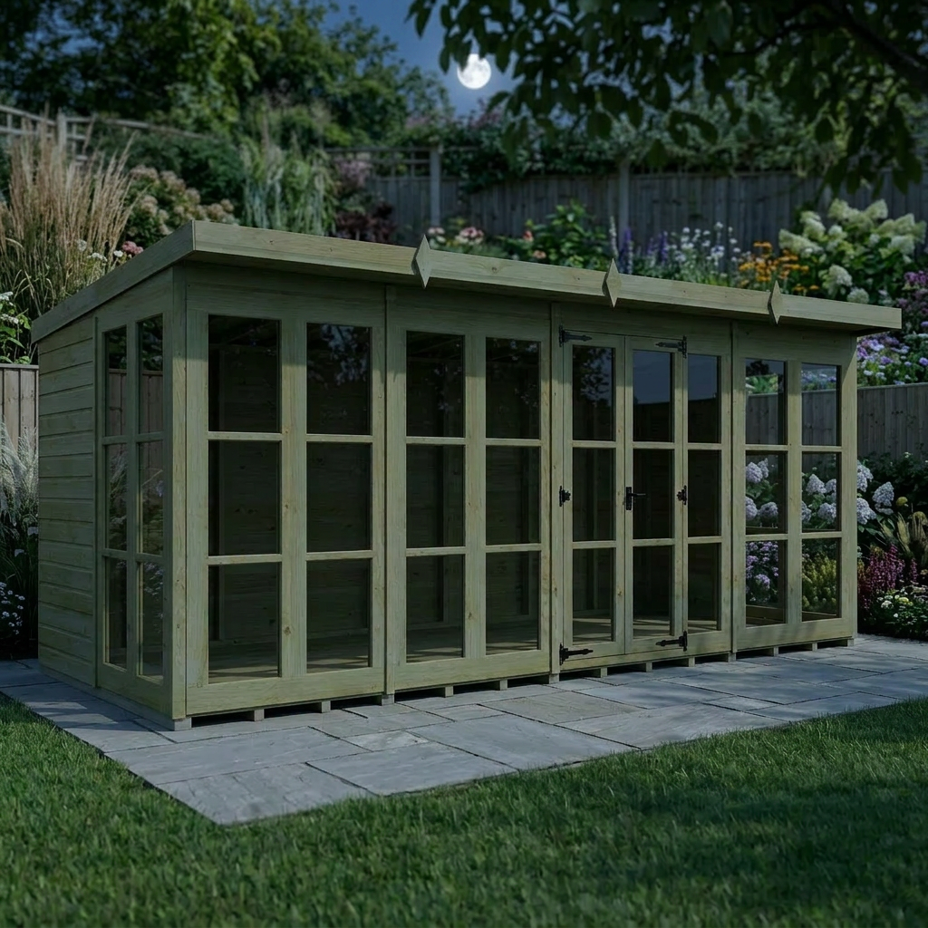 20 x 8 Georgian Window Pent Summer House - view 6