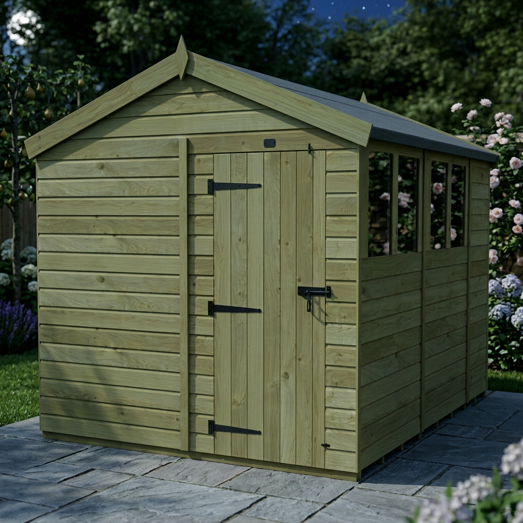8 x 10 Apex Shed (Single Door, With Windows) - view 5