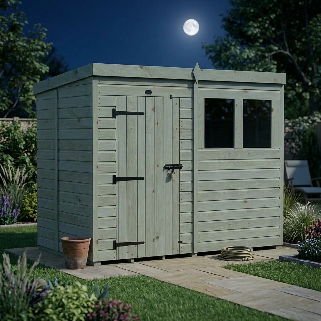 8 x 5 Pent Shed (Single Door, With Windows) - view 6