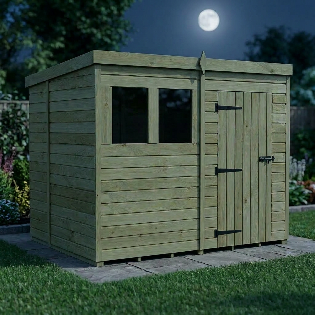 8 x 6 Pent Shed (Single Door, With Windows) - view 5