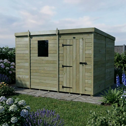 9 x 8 Pent Shed (Single Door, With Windows) - view 6