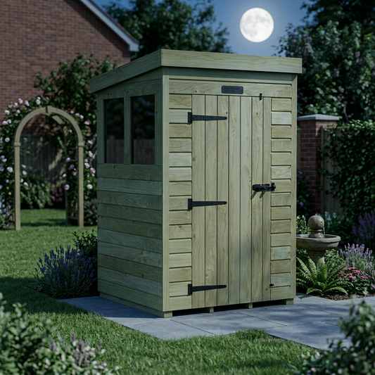 4 x 4 Pent Shed (Single Door, With Windows) - view 4