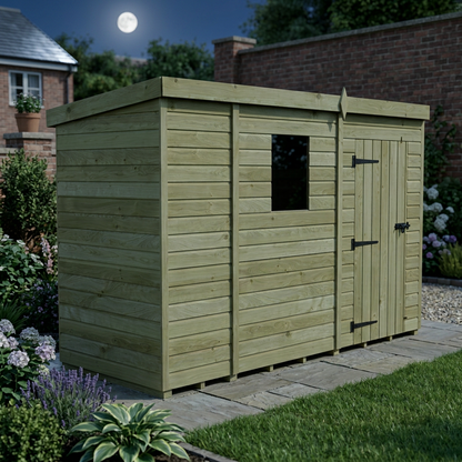 9 x 4 Pent Shed (Single Door, With Windows) - view 6
