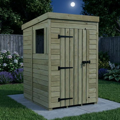 4 x 5 Pent Shed (Single Door, With Windows) - view 5