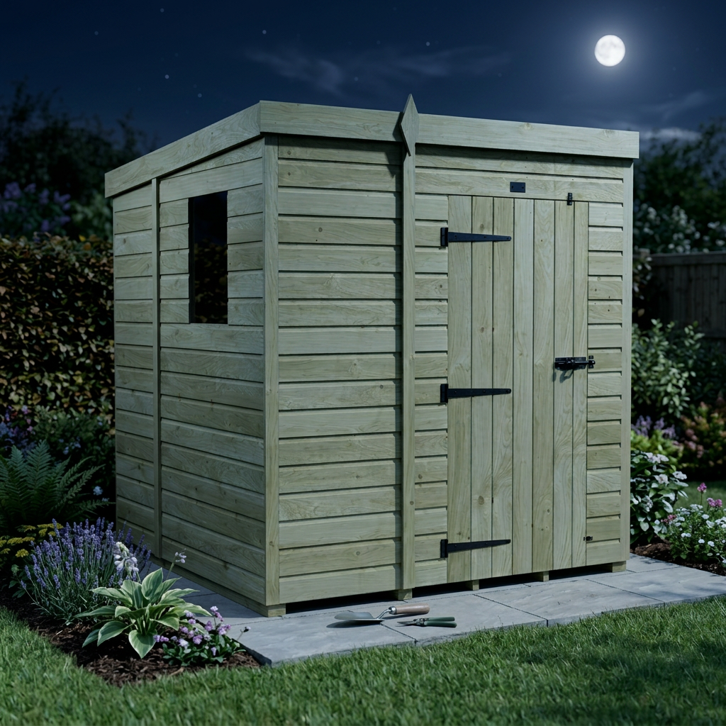 5 x 6 Pent Shed (Single Door, With Windows) - view 6