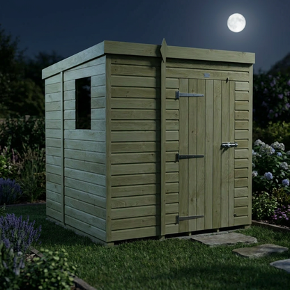 5 x 7 Pent Shed (Single Door, With Windows) - view 6