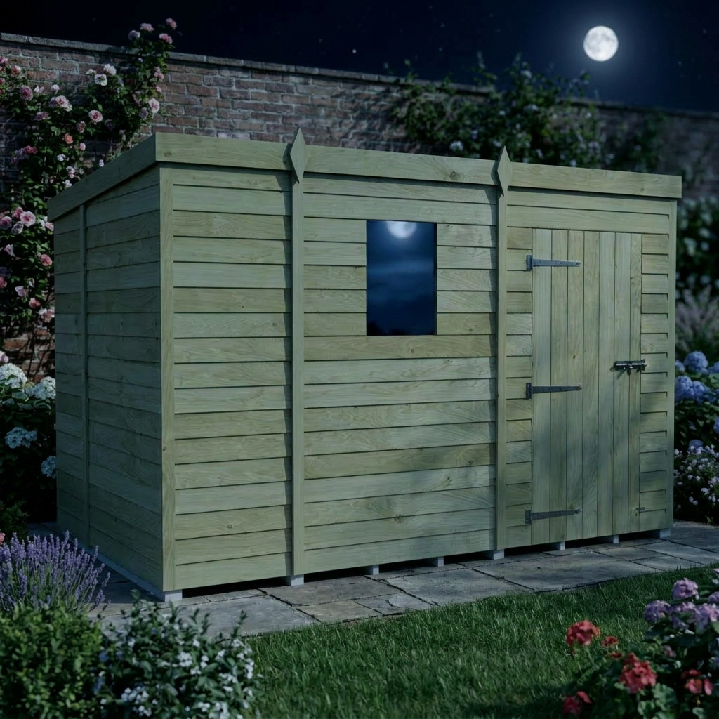 9 x 7 Pent Shed (Single Door, With Windows) - view 5