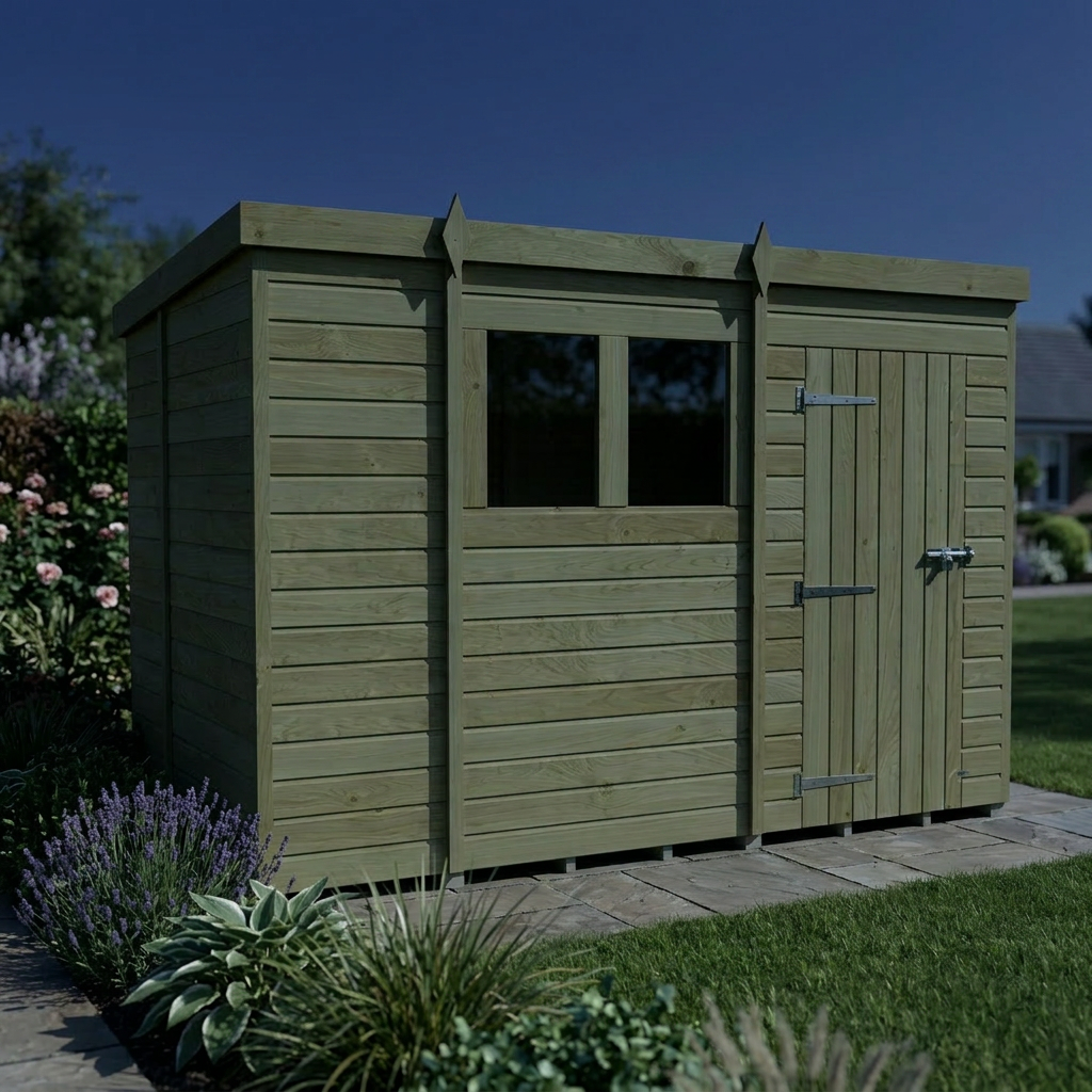11 x 7 Pent Shed (Single Door, With Windows) - view 6