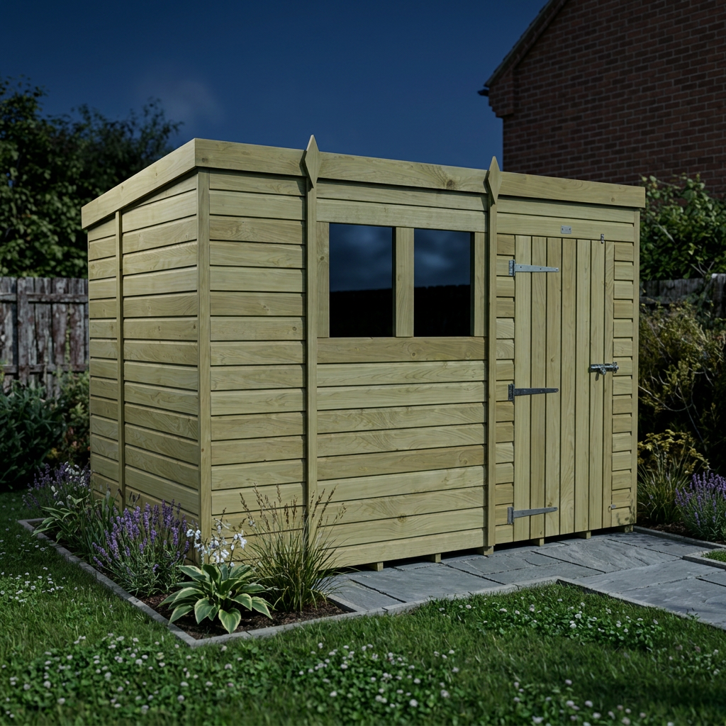 10 x 7 Pent Shed (Single Door, With Windows) - view 6