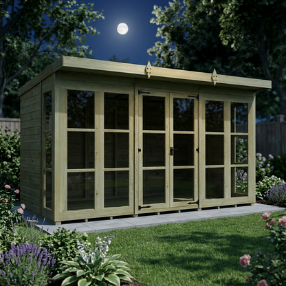 12 x 6 Georgian Window Pent Summer House - view 6