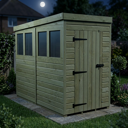 4 x 8 Pent Shed (Single Door, With Windows) - view 6