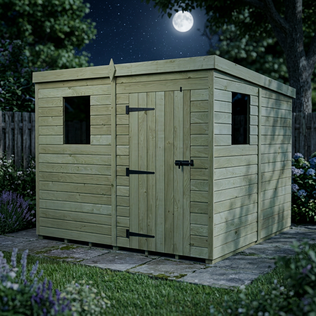 7 x 8 Pent Shed (Single Door, With Windows) - view 5