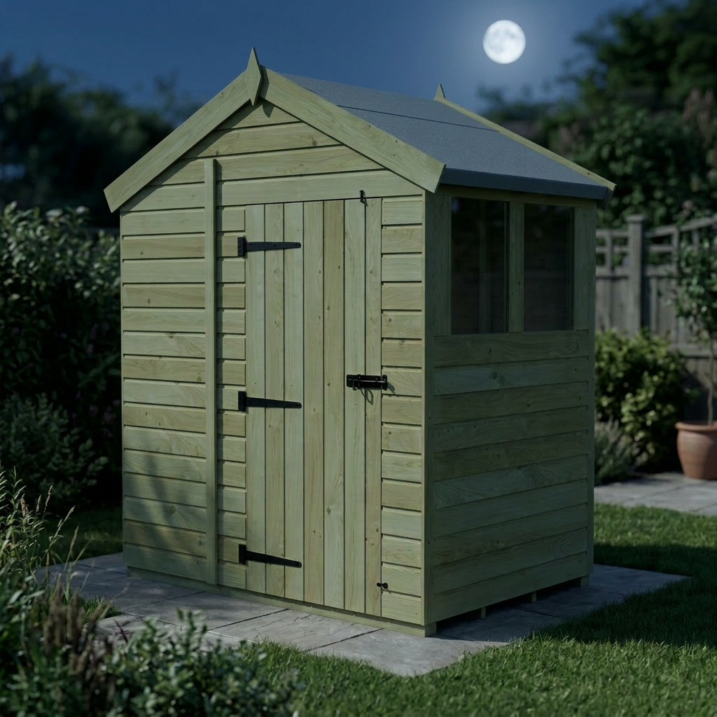 7 x 4 Apex Shed (Single Door, With Windows) - view 6