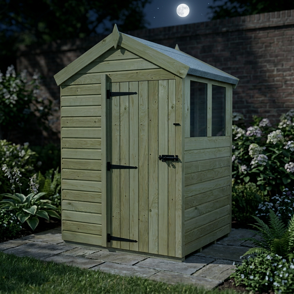5 x 4 Apex Shed (Single Door, With Windows) - view 5