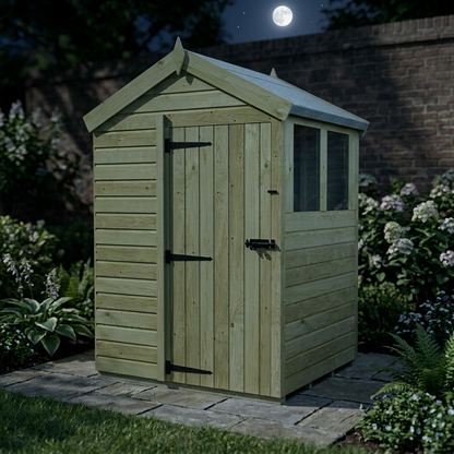 5 x 4 Apex Shed (Single Door, With Windows) - view 5
