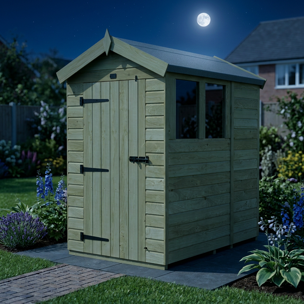 4 x 7 Apex Shed (Single Door, With Windows) - view 6
