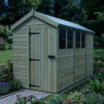 5 x 11 Apex Shed (Single Door, With Windows) - view 6