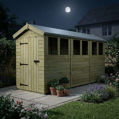 4 x 12 Apex Shed (Single Door, With Windows) - view 5