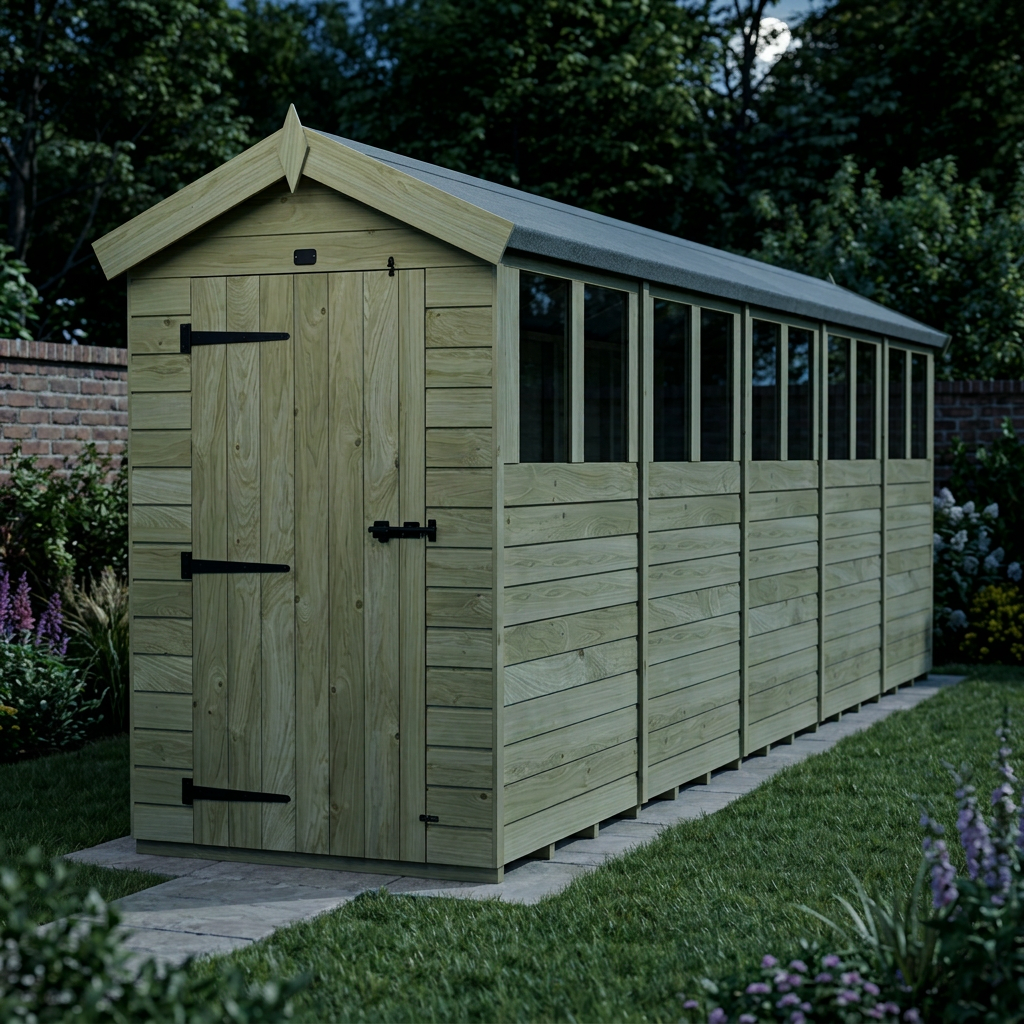 4 x 20 Apex Shed (Single Door, With Windows) - view 6