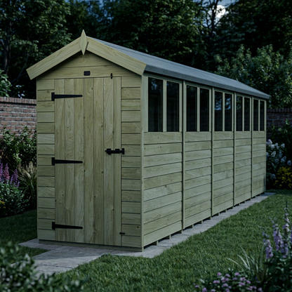 4 x 20 Apex Shed (Single Door, With Windows) - view 6