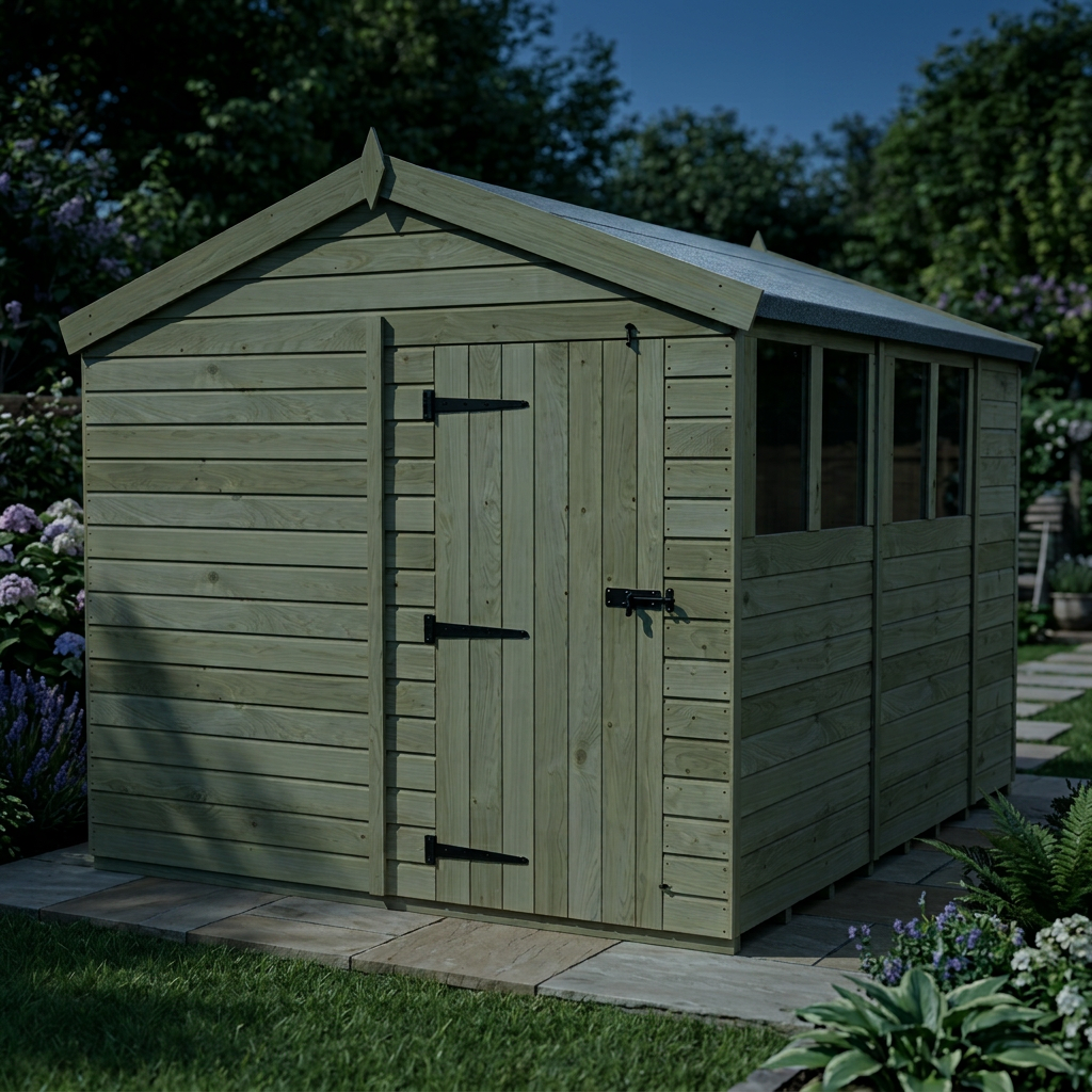8 x 11 Apex Shed (Single Door, With Windows) - view 5