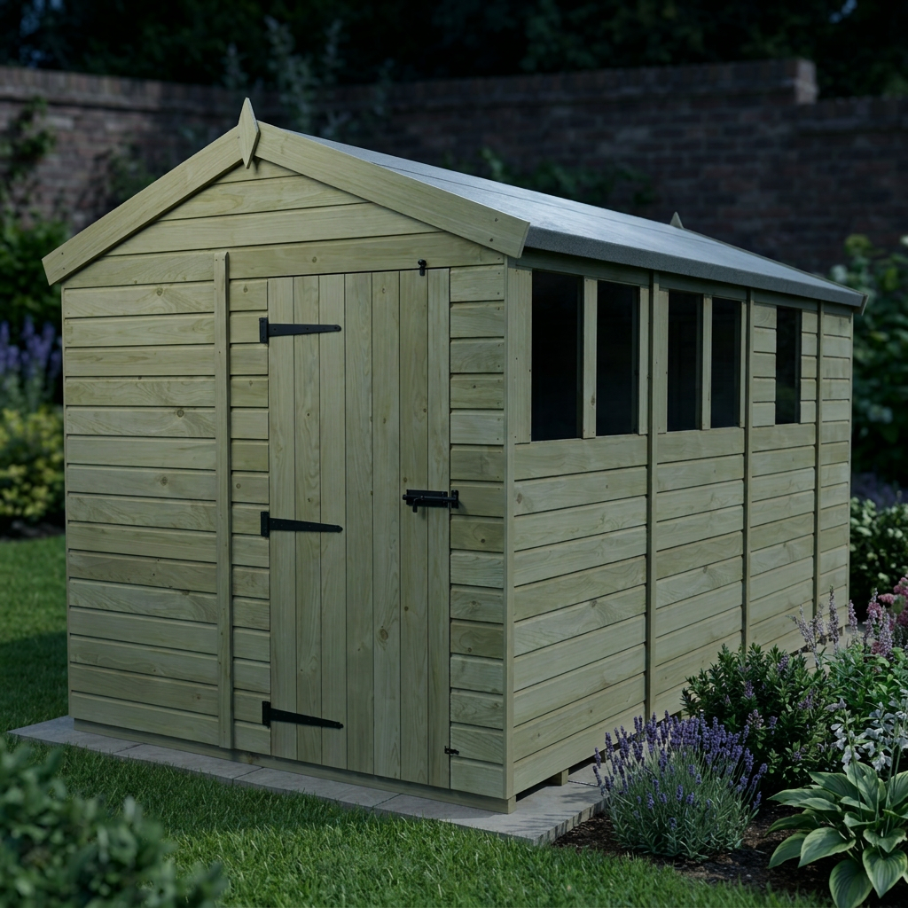 8 x 13 Apex Shed (Single Door, With Windows) - view 3