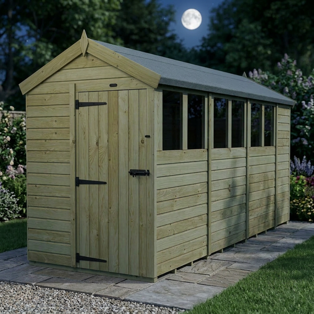 5 x 14 Apex Shed (Single Door, With Windows) - view 6